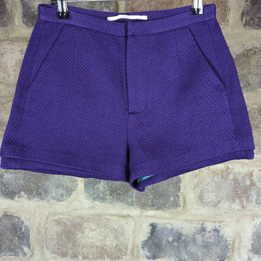 𝅺five Plus Shorts Purple Tweed‎ Woman's Size Asian small Lined Bright Pockets